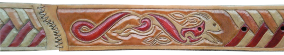belt with leather carving