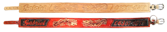 carved Halsband vor und nach dem Färben