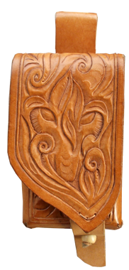 smart phone case with leather carving